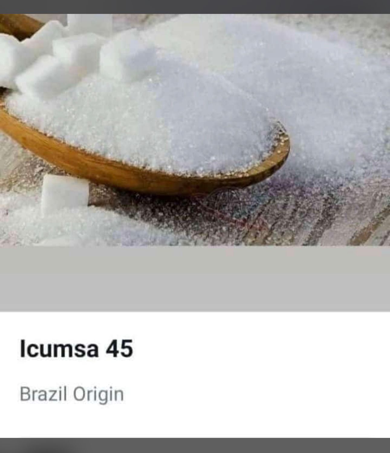 Refined white sugar ICUMSA 45